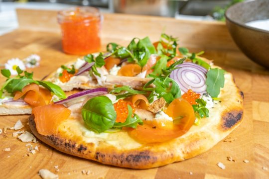 Fisch Rezept Pizza mit Räucherfisch